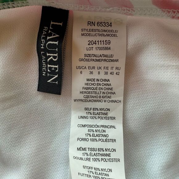 NWT Lauren Ralph Lauren Floral Side Tie Hipster Bikini Bottoms in White & Pink 6 - Picture 12 of 14